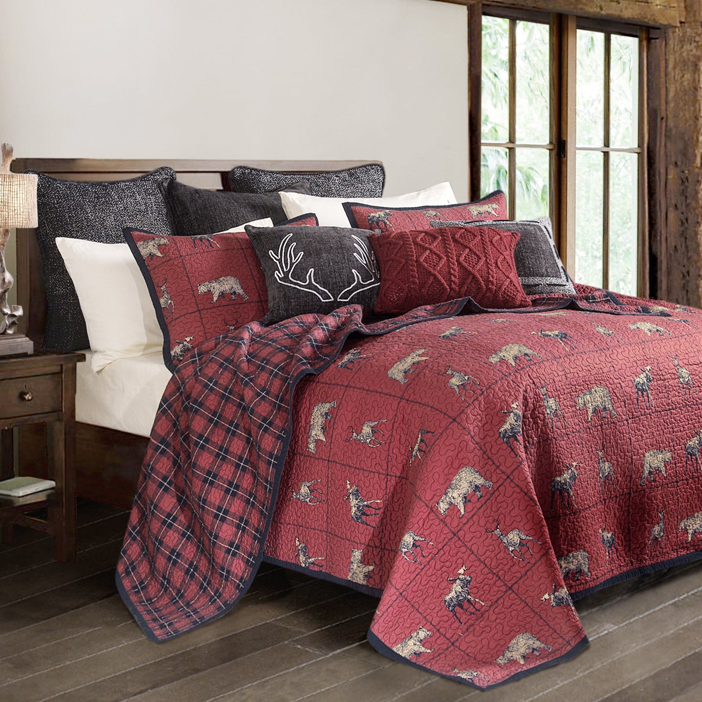 Woodland Plaid Reversible Quilt Set, 3 Pc