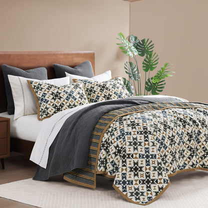 Mosaic Reversible Quilt Set, 2 Pc