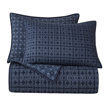 Indigo Reversible Quilt Set, 2 Pc