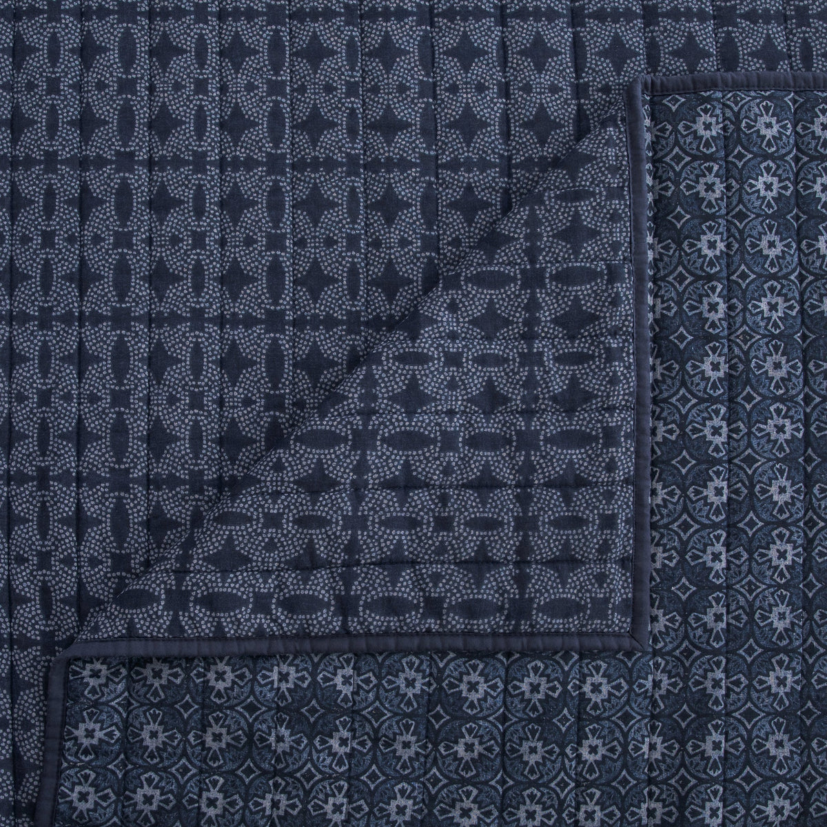 Indigo Reversible Quilt Set, 2 Pc