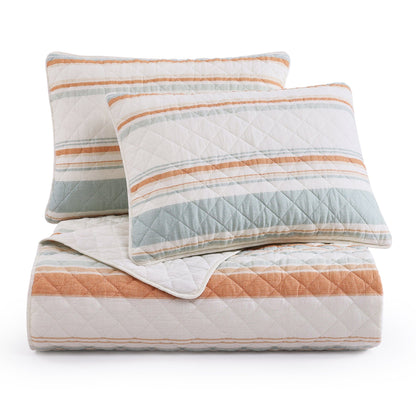 Mystic Stripe Cotton Gauze Quilt Set, 2 Pc