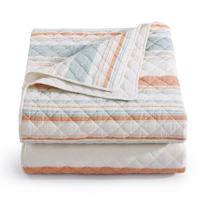 Mystic Stripe Cotton Gauze Quilt Set, 2 Pc