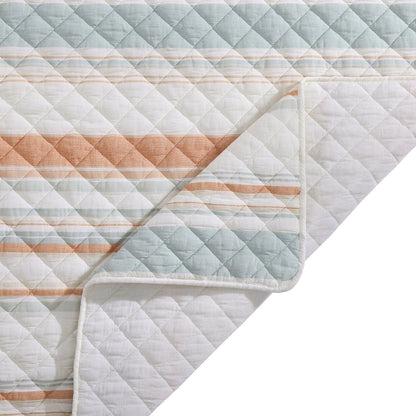 Mystic Stripe Cotton Gauze Quilt Set, 2 Pc