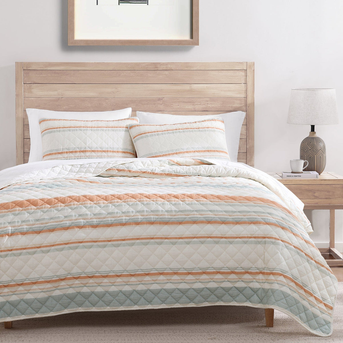 Mystic Stripe Cotton Gauze Quilt Set, 2 Pc