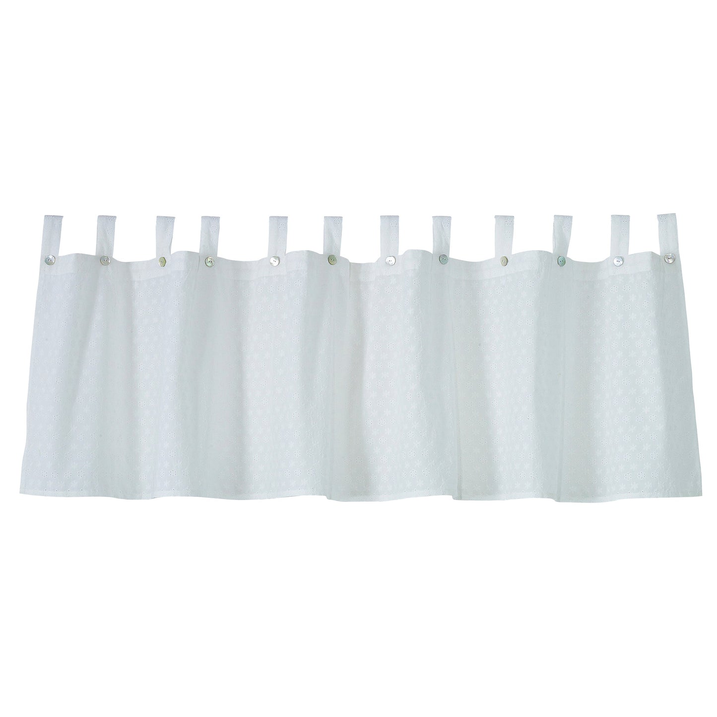Salado White Cotton Valance with Medallion