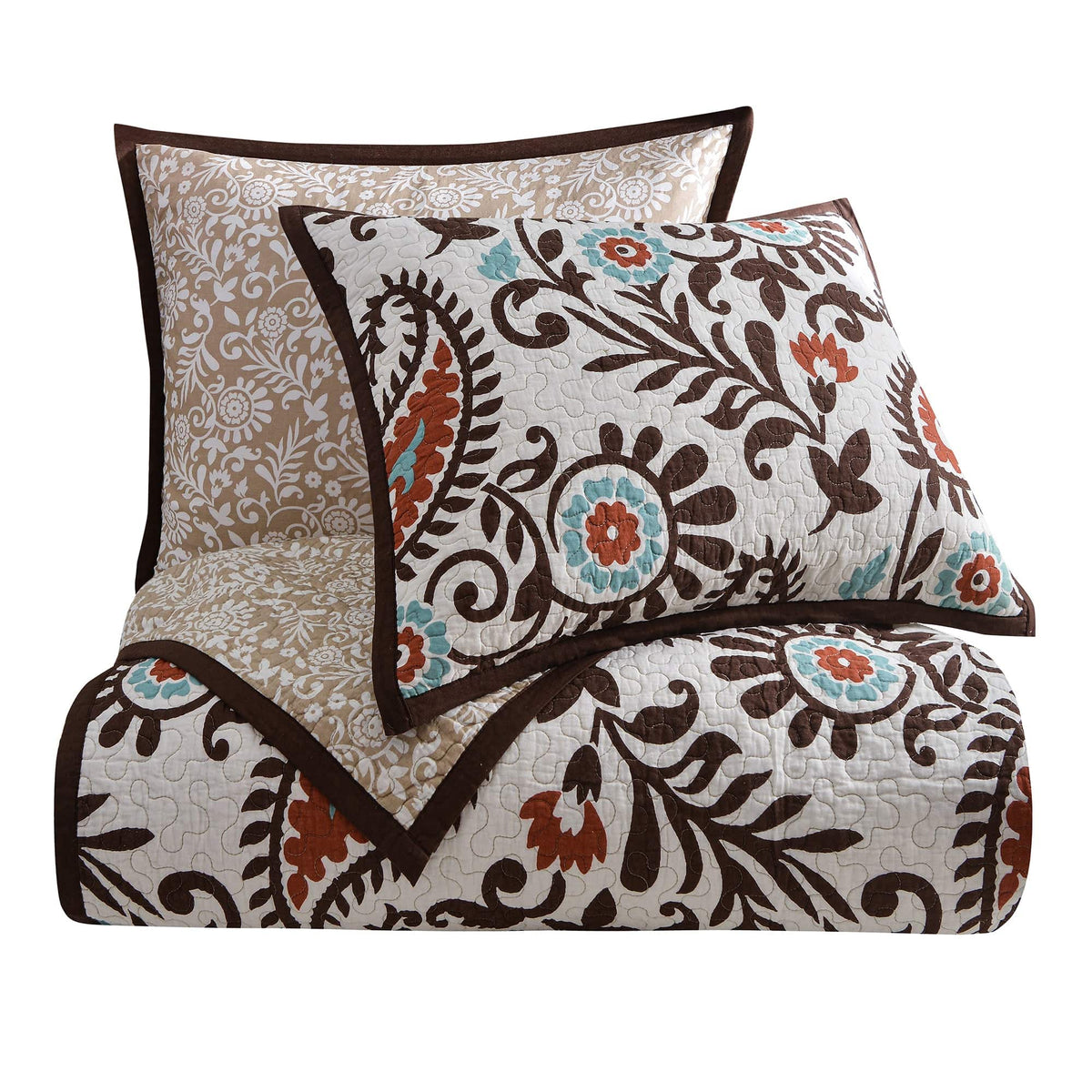 Rebecca Paisley Reversible Quilt Set, 2 Pc