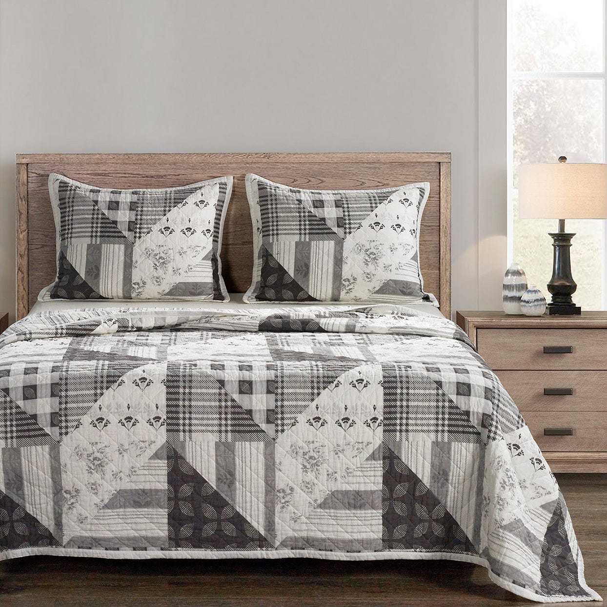 Patchwork Prairie Reversible Quilt Set, 3 Pc