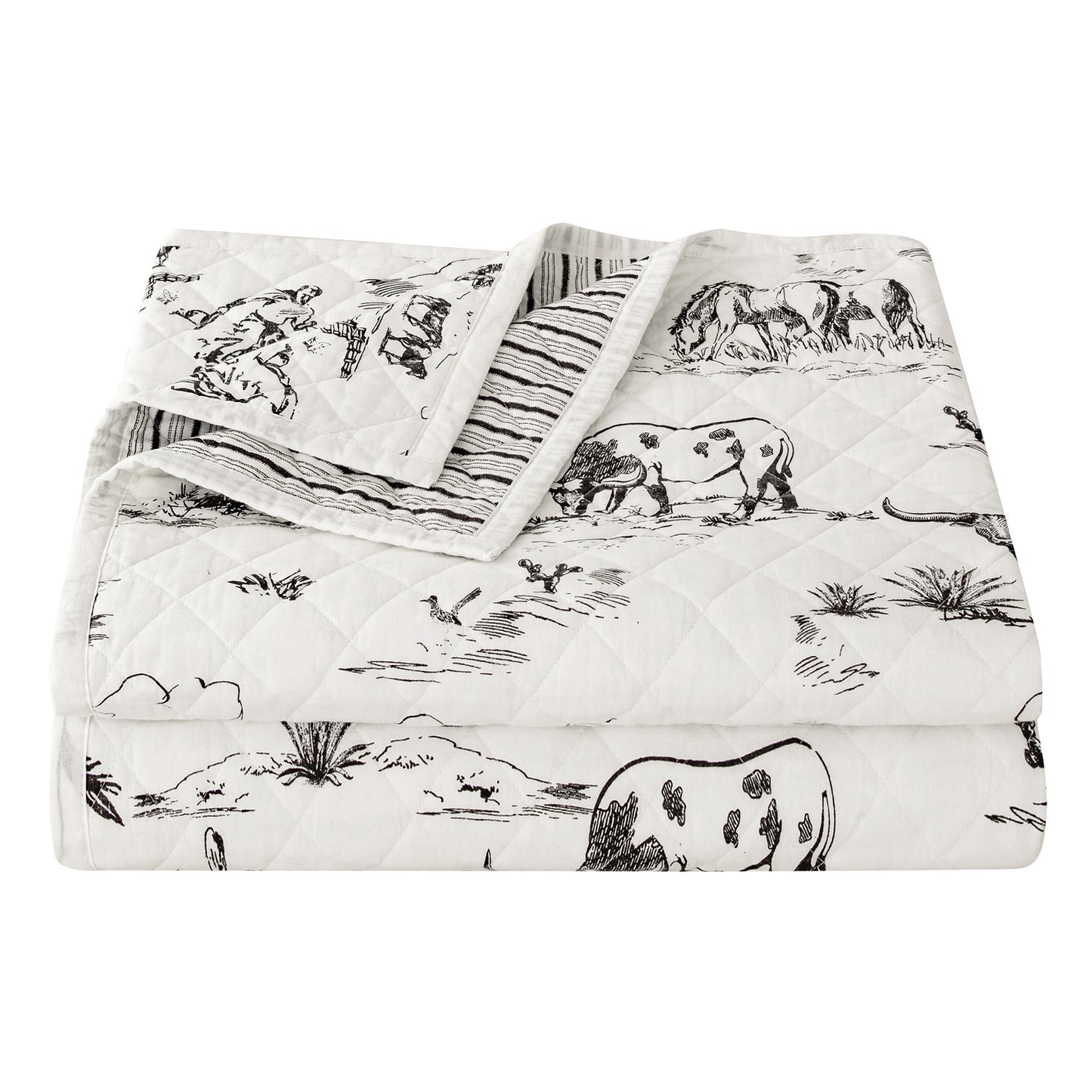 Ranch Life Western Toile Reversible Quilt Set, 2 Pc