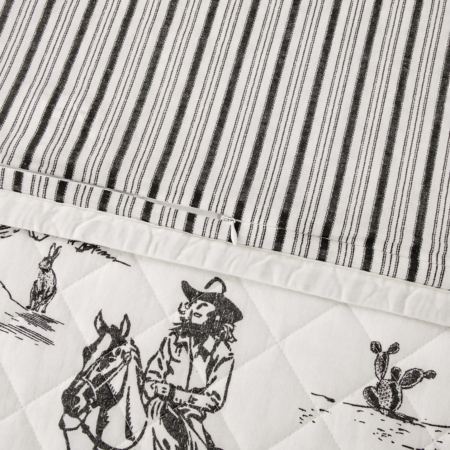 Ranch Life Western Toile Reversible Quilt Set, 2 Pc