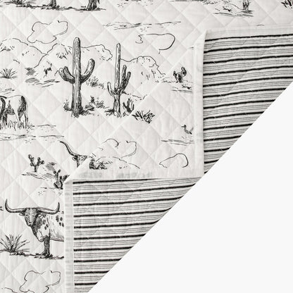 Ranch Life Western Toile Reversible Quilt Set, 2 Pc