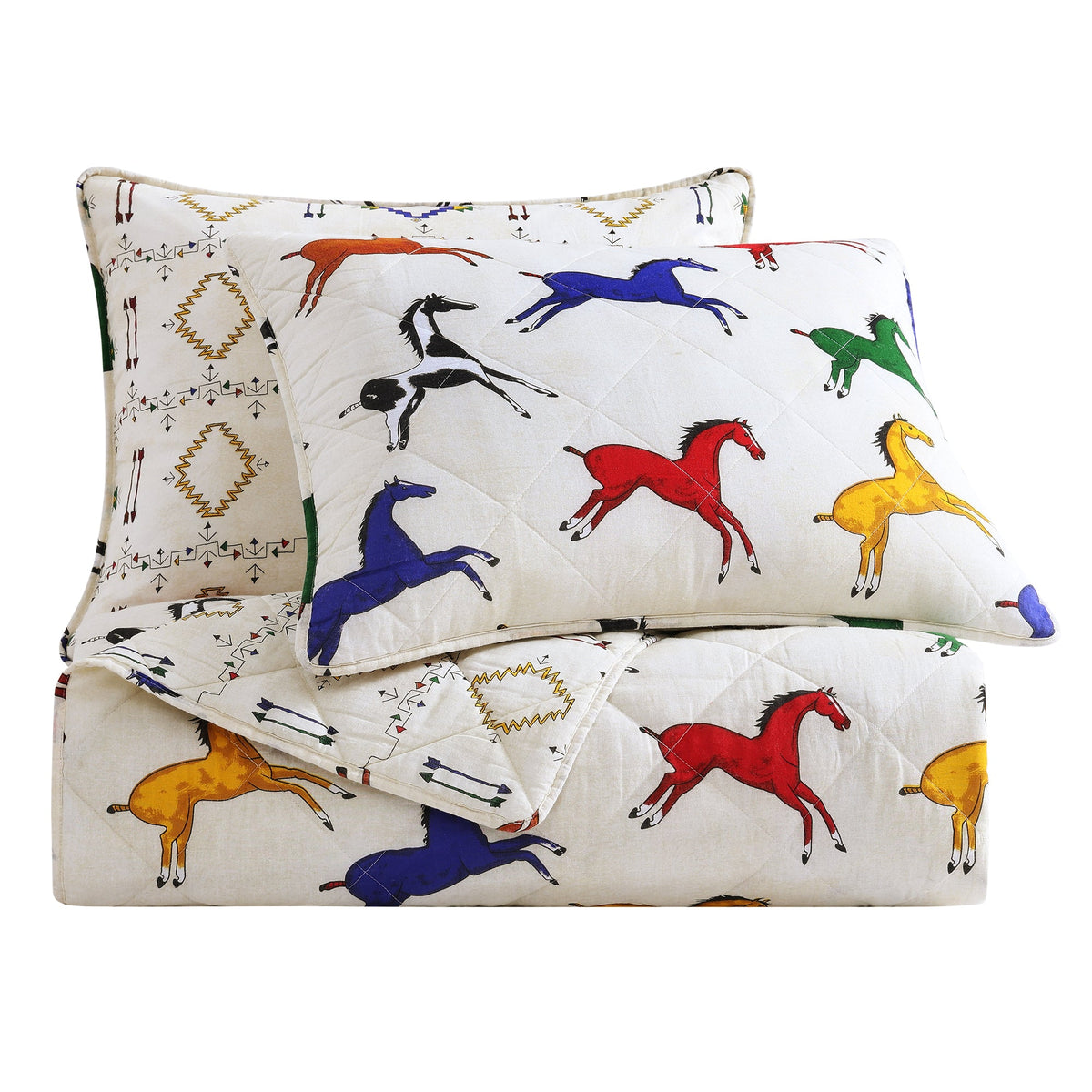 Wild Horses Reversible Quilt Set, 2 Pc