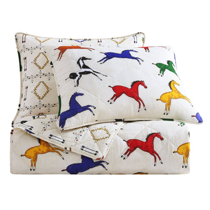 Wild Horses Reversible Quilt Set, 2 Pc