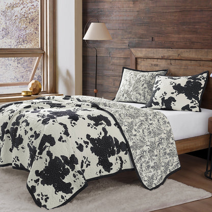 Elsa Cowhide Reversible Quilt Set, 2 Pc