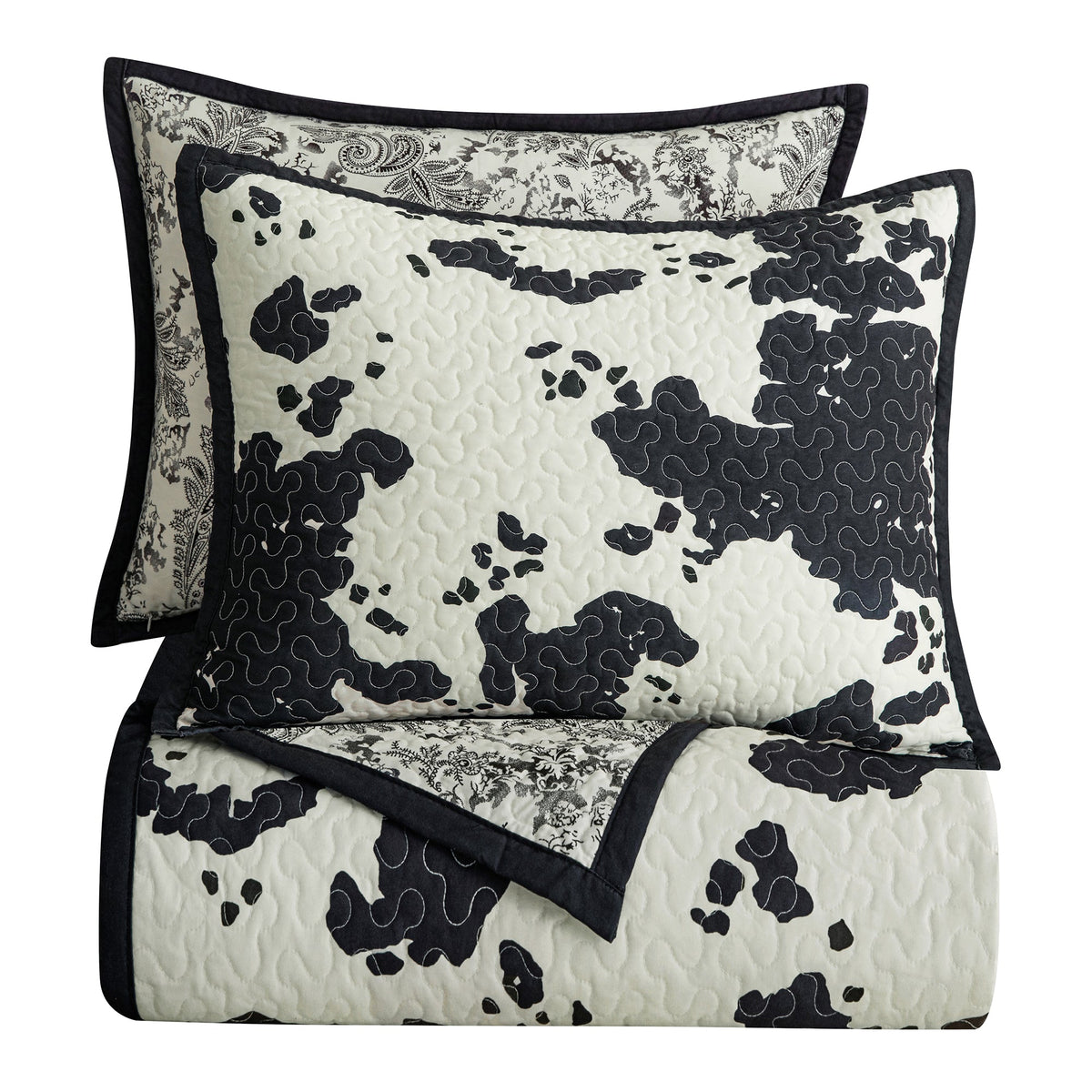 Elsa Cowhide Reversible Quilt Set, 2 Pc