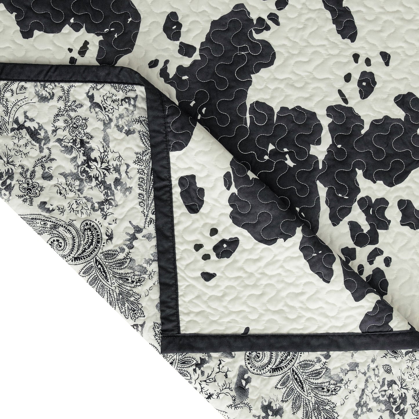 Elsa Cowhide Reversible Quilt Set, 2 Pc