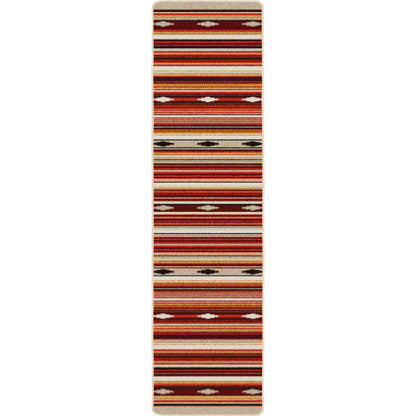 Remington Stripe Rug – Red Multi – close up