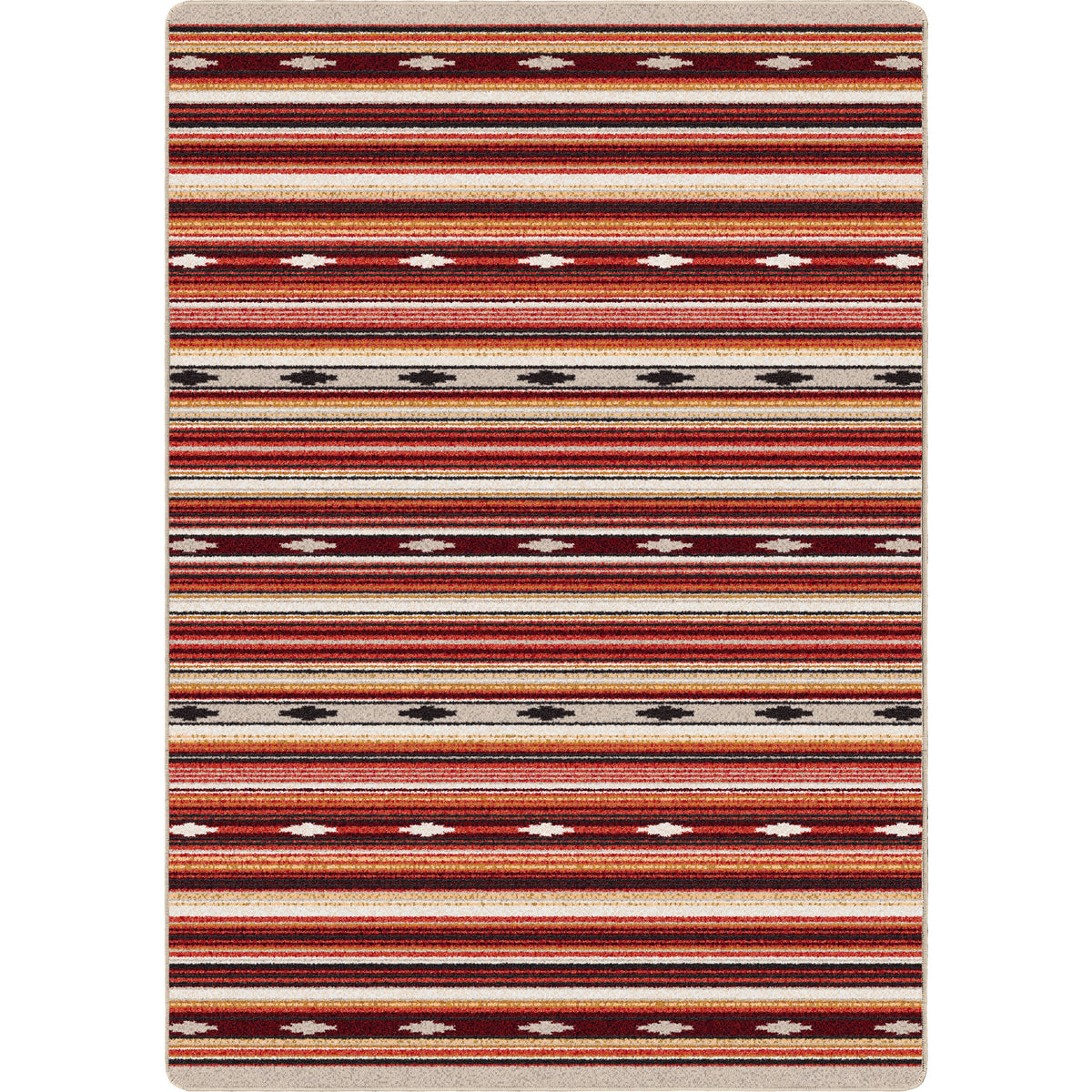 Remington Stripe Rug – Red Multi – cabin lodge area rug
