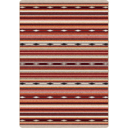 Remington Stripe Rug – Red Multi – cabin lodge area rug