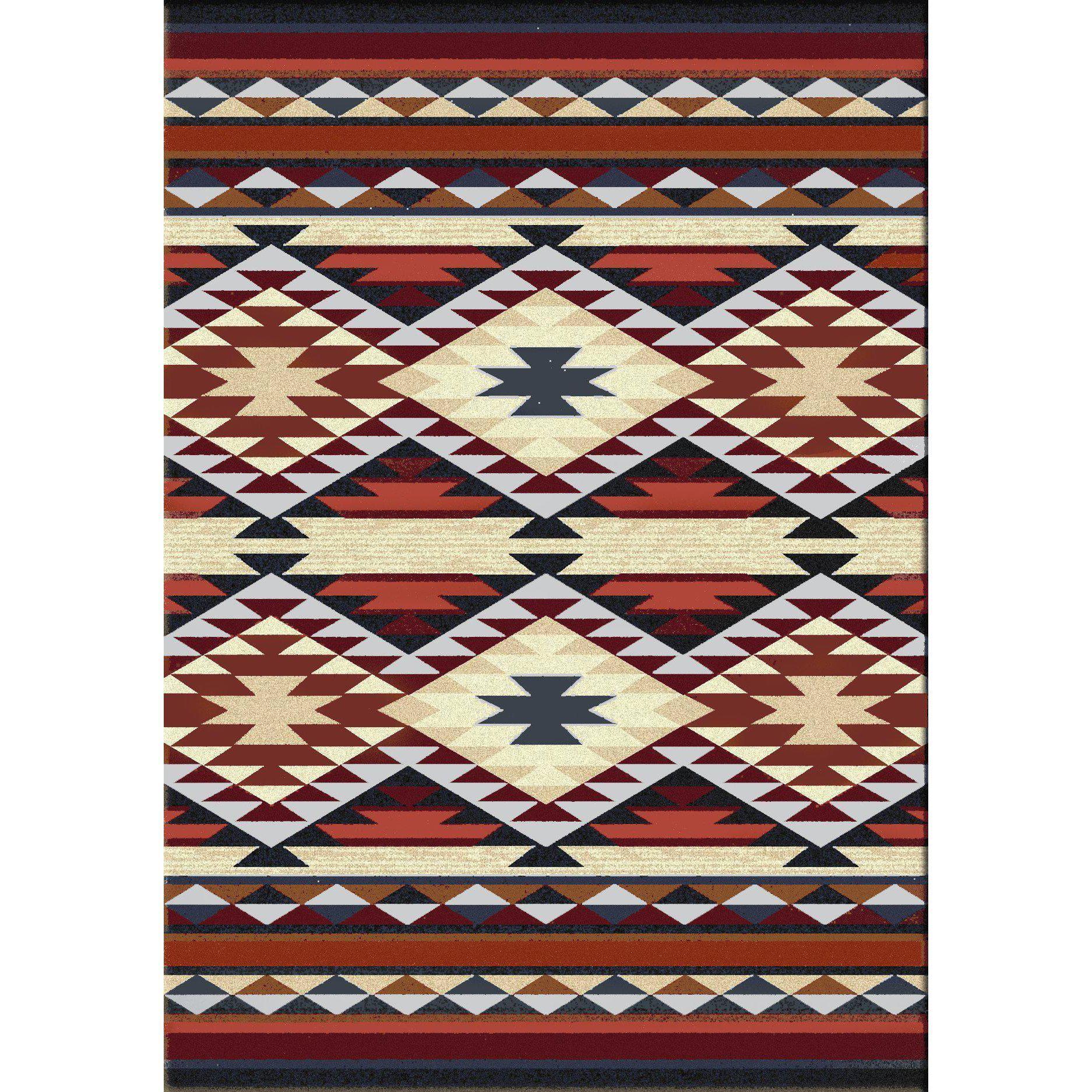 Rio Grande - Rust-CabinRugs Southwestern Rugs Wildlife Rugs Lodge Rugs Aztec RugsSouthwest Rugs