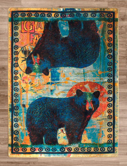 Ruiz Bear Pair Rug – Collage – cabin lodge area rug