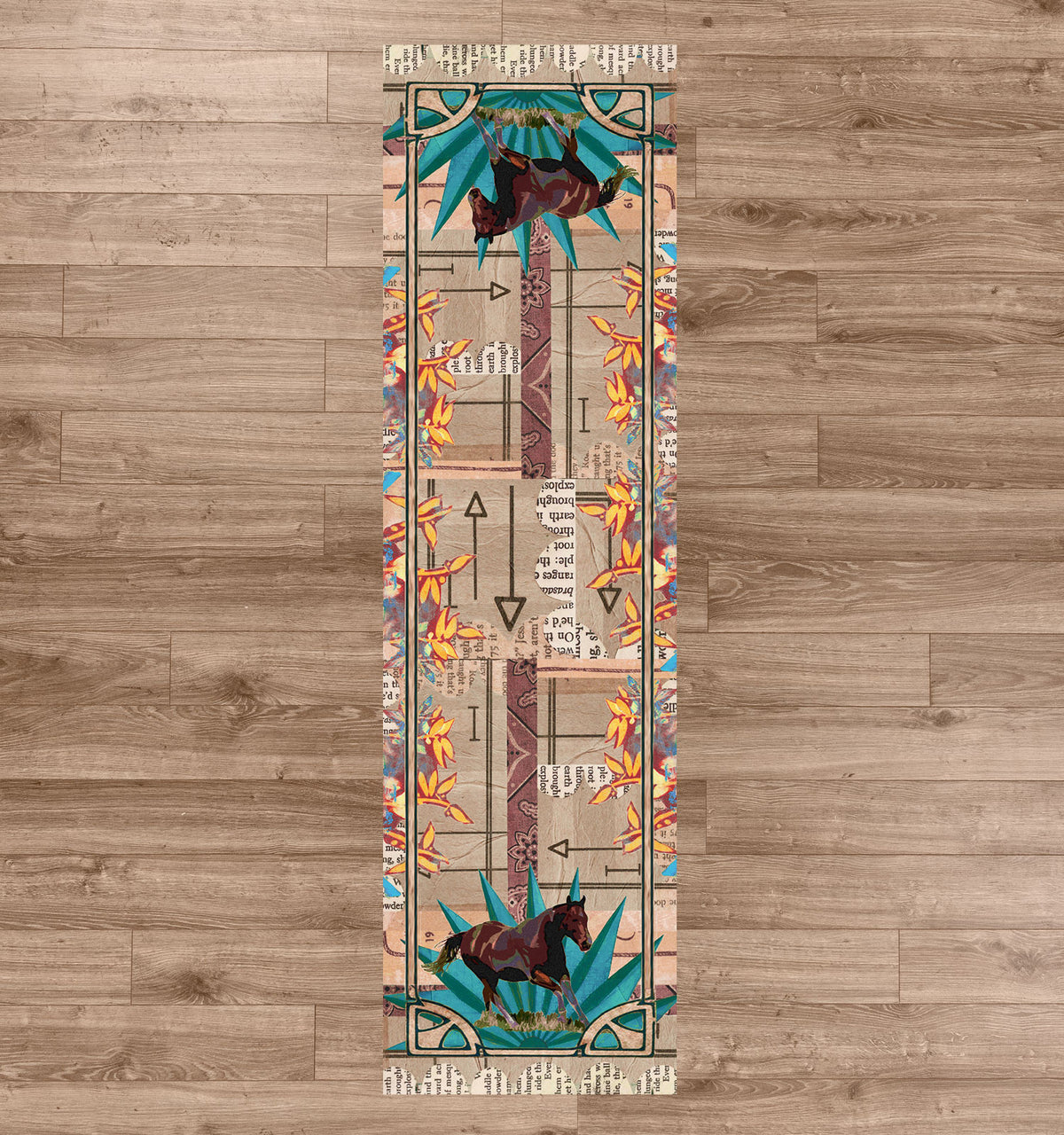 Ruiz Brown Horse Rug – Multi – lifestyle