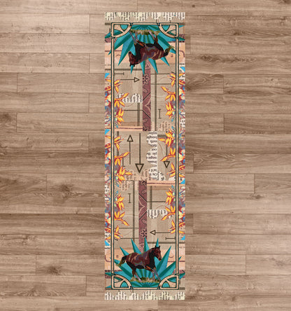 Ruiz Brown Horse Rug – Multi – lifestyle
