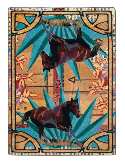 Ruiz Brown Horse Rug – Multi – cabin lodge area rug