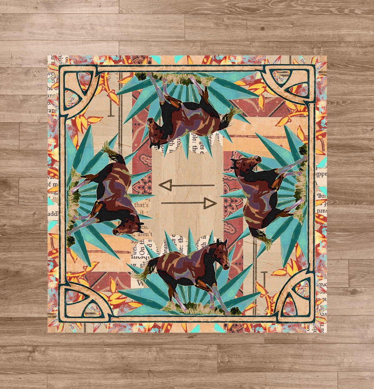 Ruiz Brown Horse Rug – Multi – close up