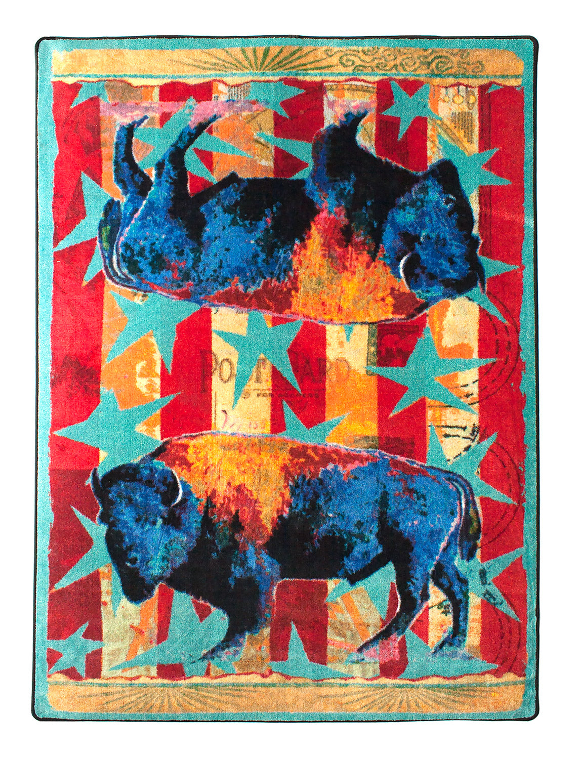 Ruiz Buffalo Stars & Stripes Rug – Liberty – cabin lodge area rug