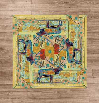 Ruiz Elk Pair Rug – Splash – room setting