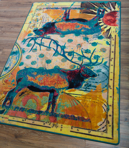 Ruiz Elk Pair Rug – Splash – detail view