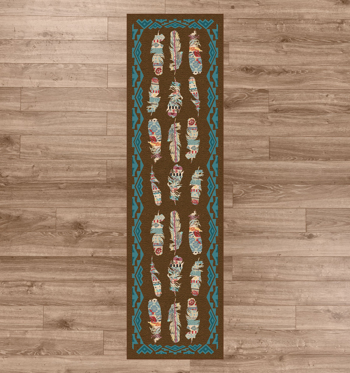 Ruiz Feather Rug – Brown – close up