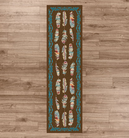 Ruiz Feather Rug – Brown – close up