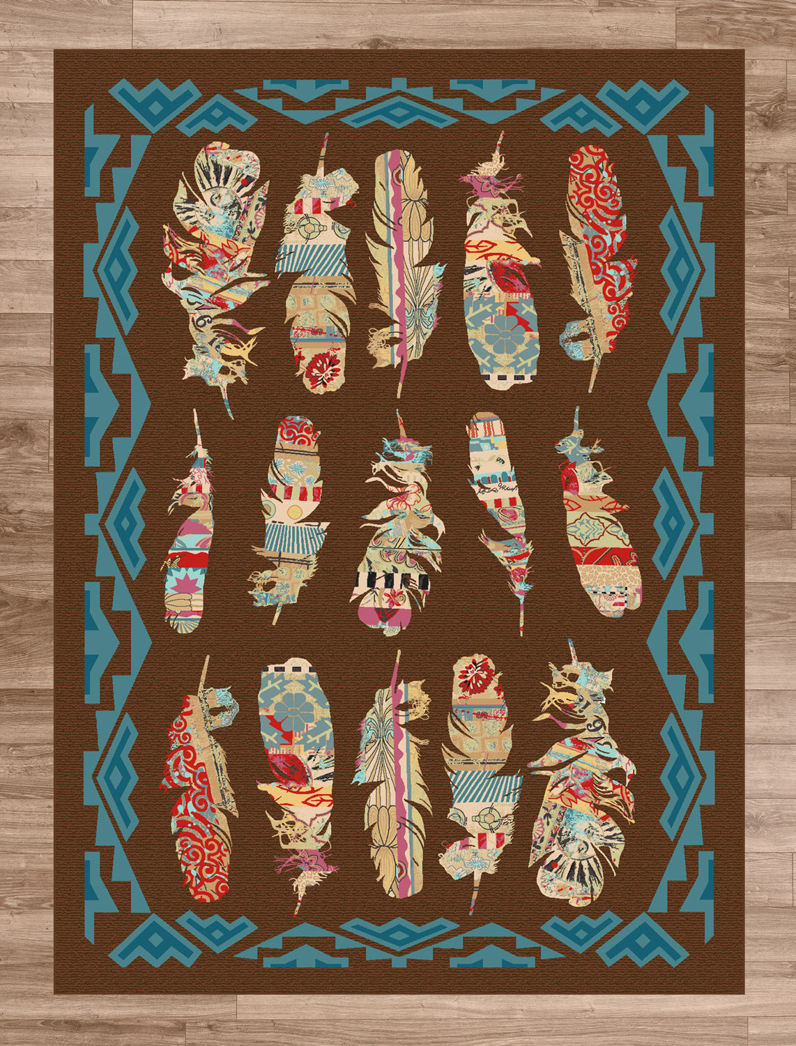Ruiz Feather Rug – Brown – room setting