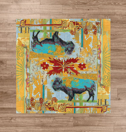 Ruiz Golden Buffalo Rug – Bright – room setting