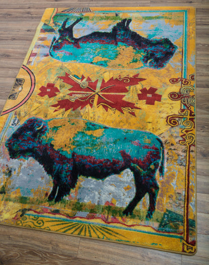 Ruiz Golden Buffalo Rug – Bright – detail view