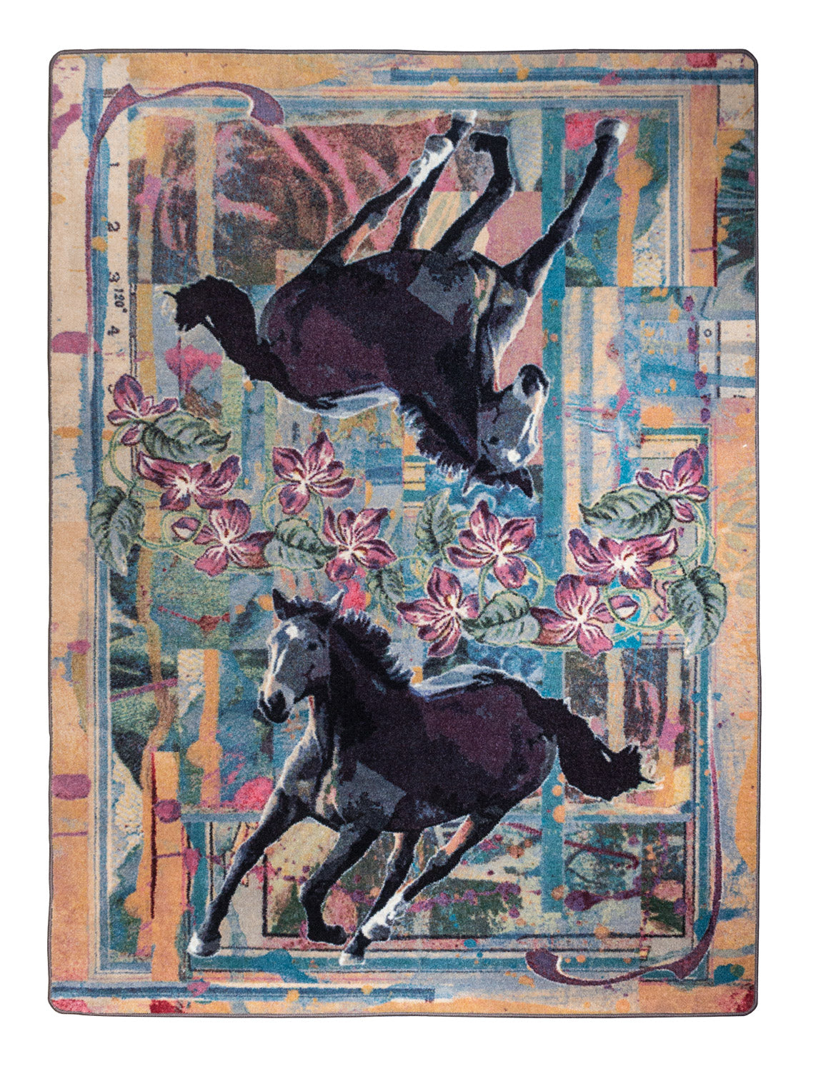 Ruiz Purple Horse Rug – Plum – cabin lodge area rug