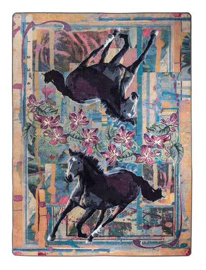 Ruiz Purple Horse Rug – Plum – cabin lodge area rug