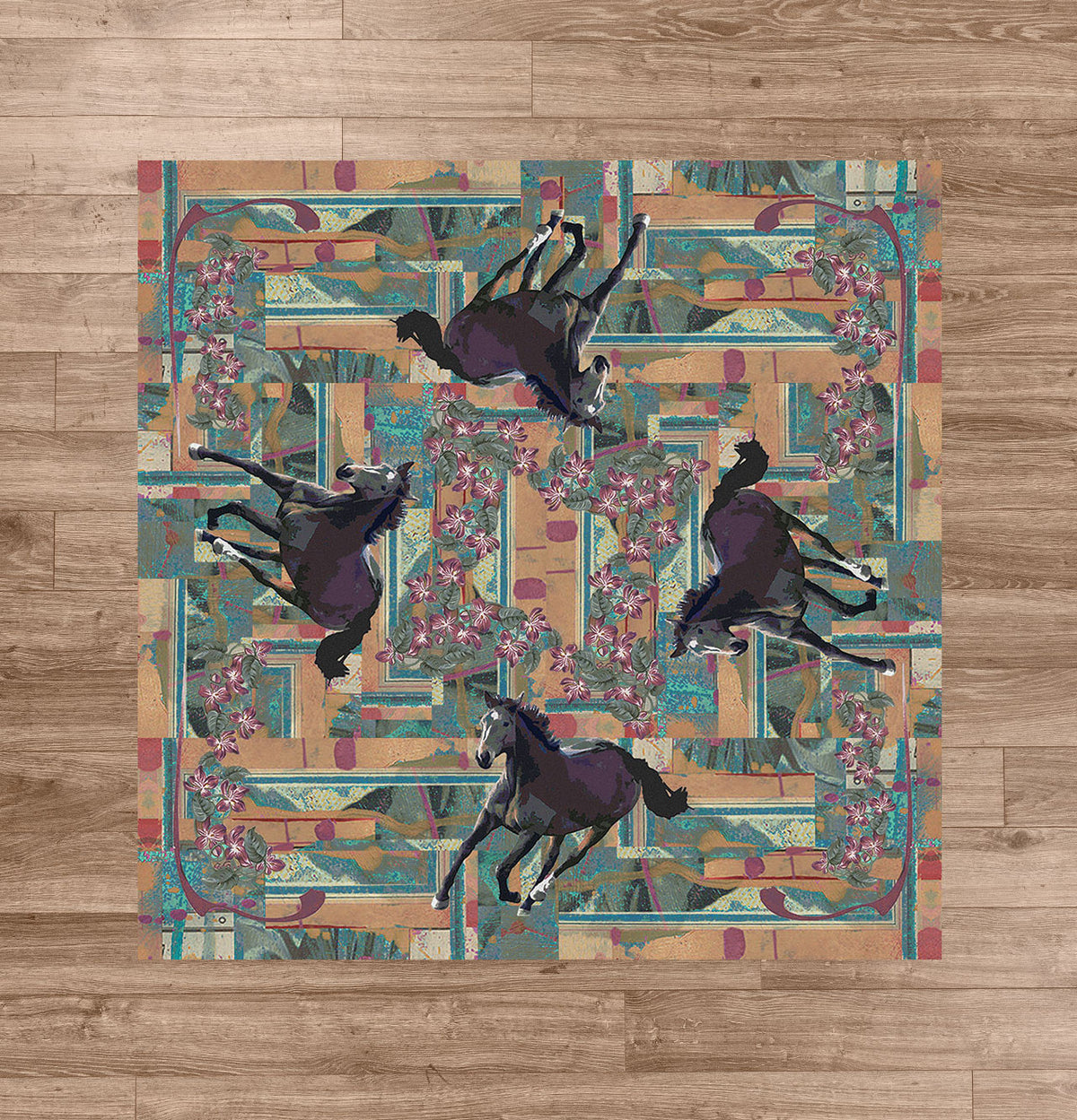 Ruiz Purple Horse Rug – Plum – room setting