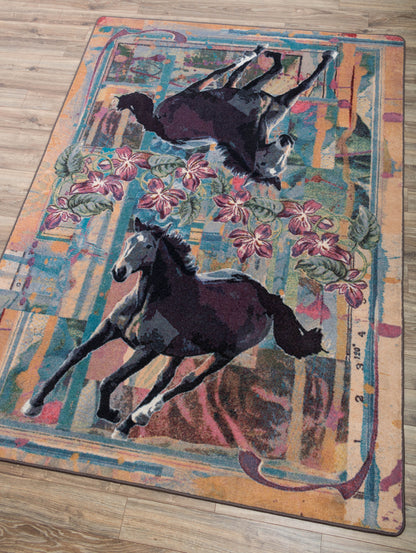 Ruiz Purple Horse Rug – Plum – detail view