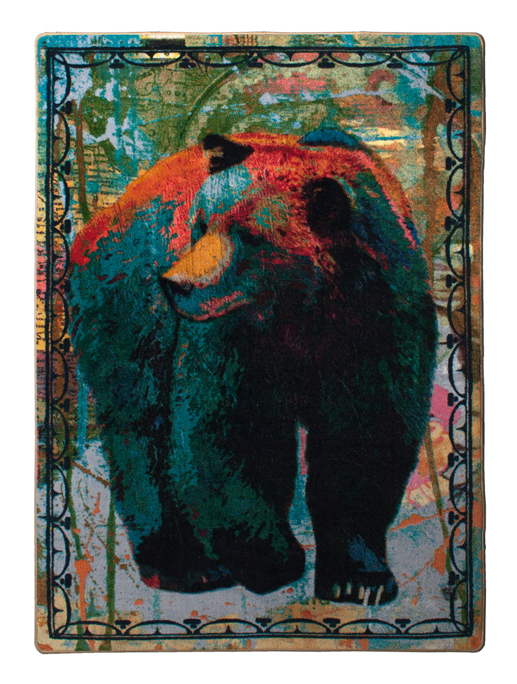 Ruiz Vertical Bear Rug – Paint – cabin lodge area rug