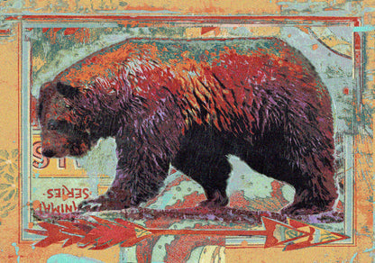 Ruiz Walking Bear Rug – Sorbet – close up