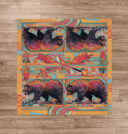 Ruiz Walking Bear Rug – Sorbet – detail view
