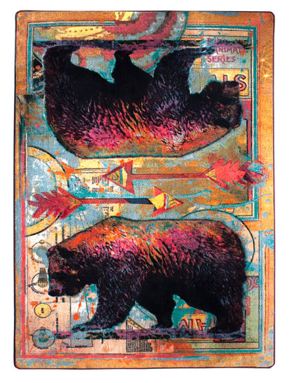Ruiz Walking Bear Rug – Sorbet – cabin lodge area rug