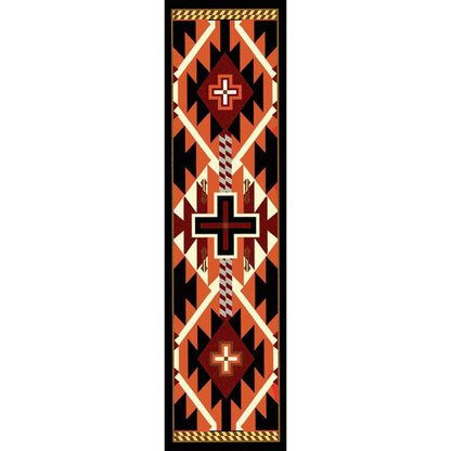 Rustic Crucifix Rug – Black – detail view