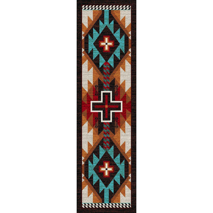 Rustic Crucifix Rug – Electric – room setting