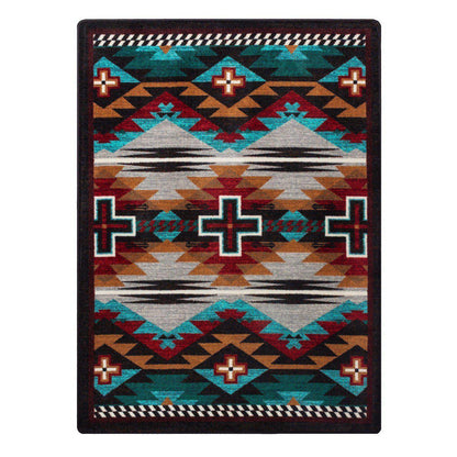 Rustic Crucifix Rug – Electric – cabin lodge area rug