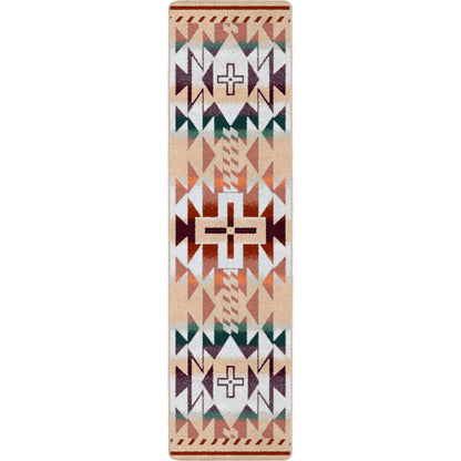 Rustic Cross OKA Rug – Clay – room setting