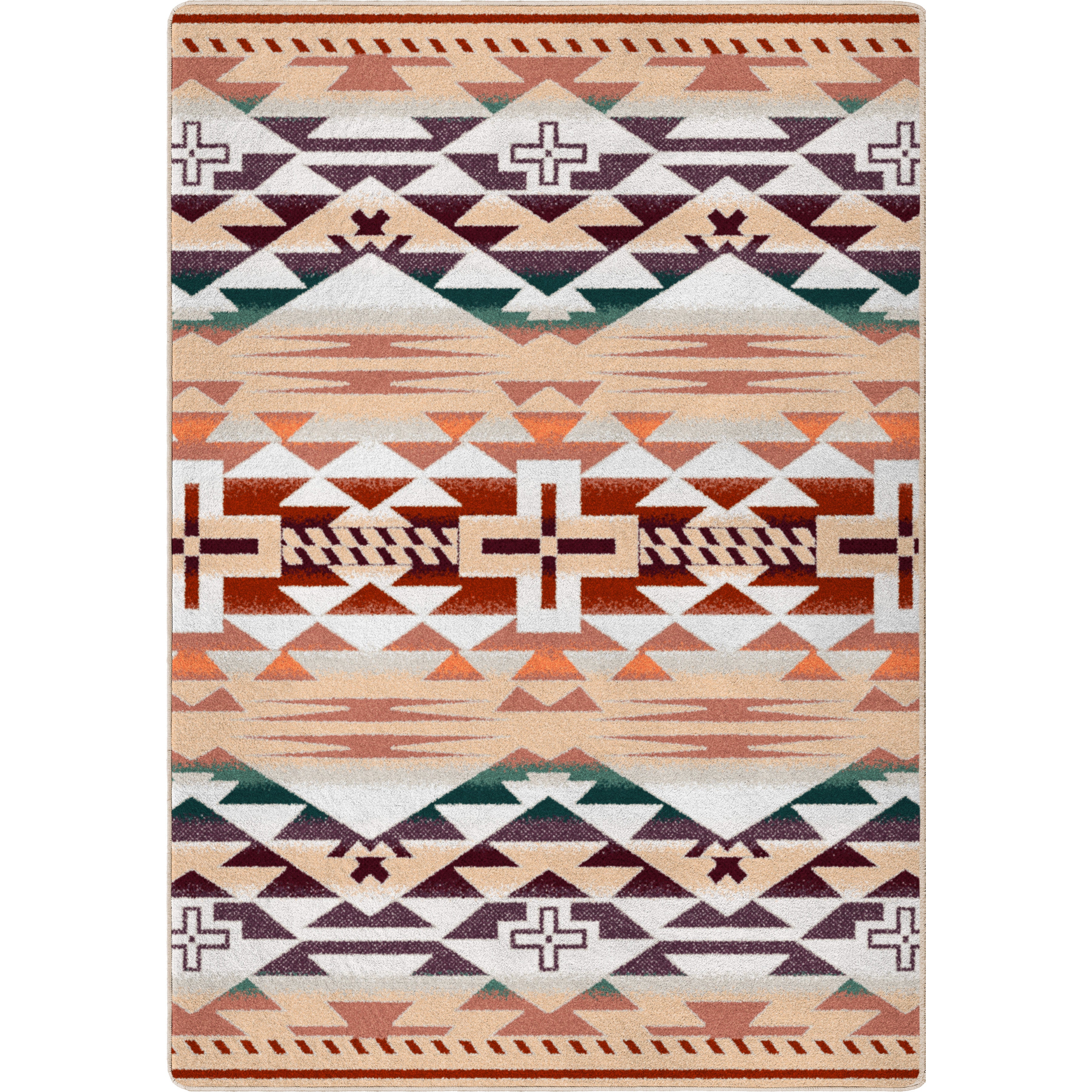 American Dakota Rustic Cross OKA Area Rug – Clay – Cabin Rugs