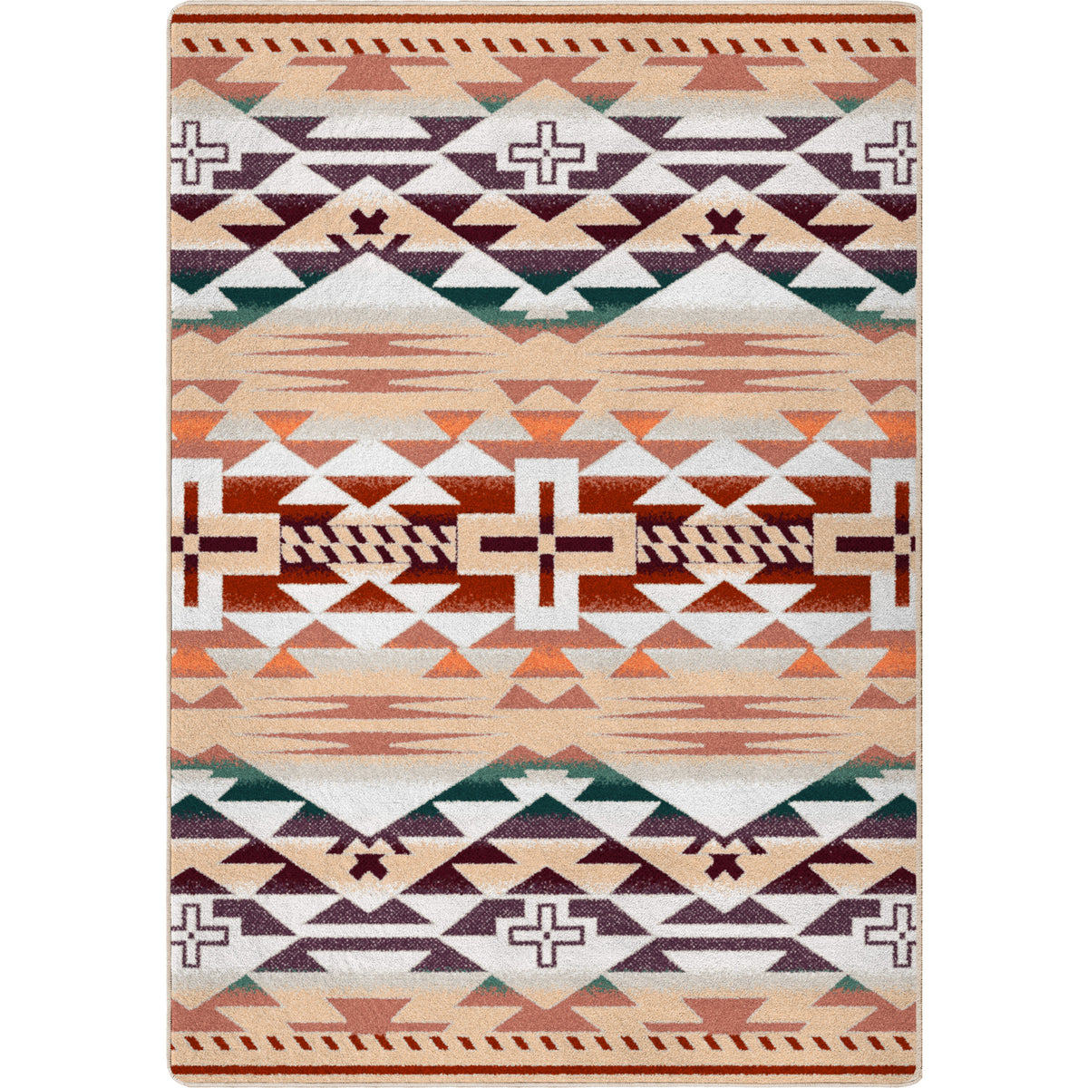 Oka Rust Rug American Dakota Rustic Cross OKA Area Rug – Clay – Cabin Rugs